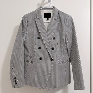 Banana Republic Petite Seersucker Double Breasted Blazer Size 4P